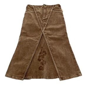 Check In Brown Embroidered Girls  Skirt Euro 128 US Size 8